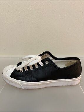 Converse Jack Purcell Black Leather  Sneakers Women's Size 7.5 / Men's Size 6